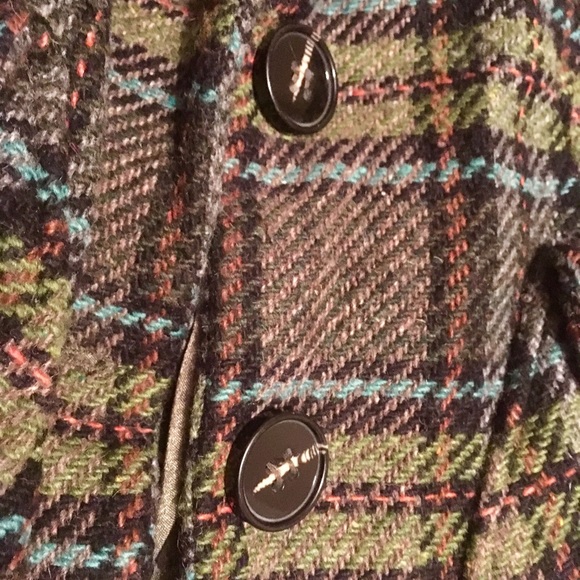 Latte by Coffee Shop wool blend plaid coat. XS - Picture 3 of 4